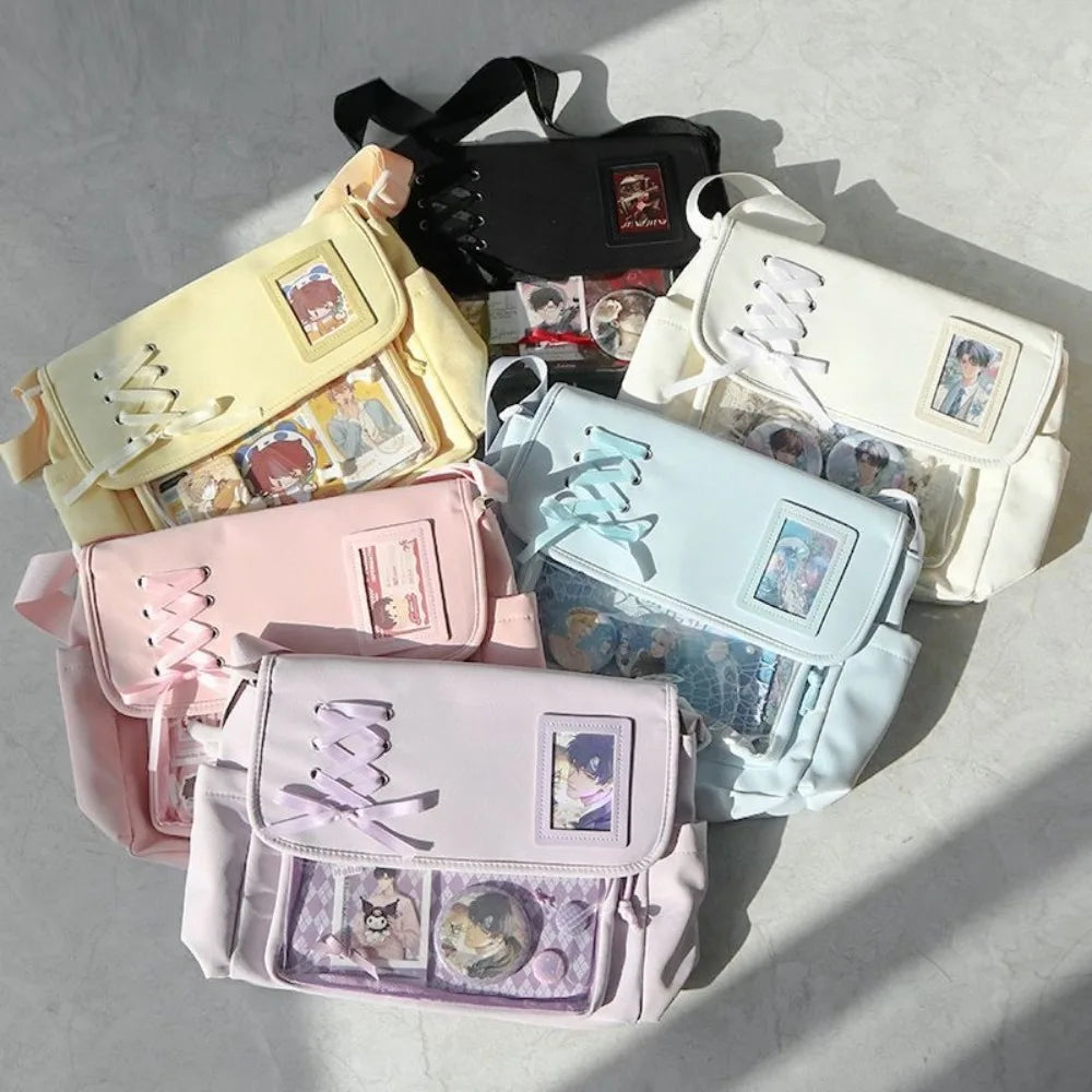Kawaii Itabag Messenger Bag Clear Window Lace Detail Crossbody