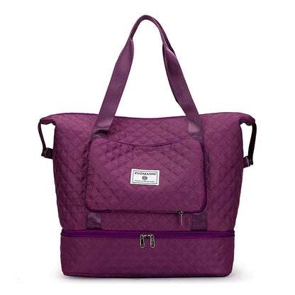 Large Capacity Foldable Duffel Bag – Separate Shoe Compartment Weekend Travel Bag
