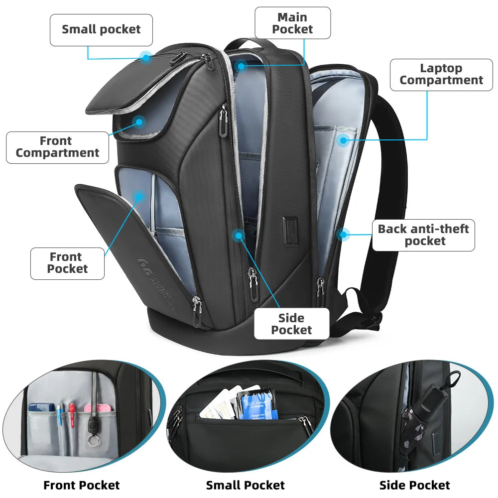 Large Capacity Waterproof Laptop Backpack 17.3 Inch – Men's Travel Rucksack