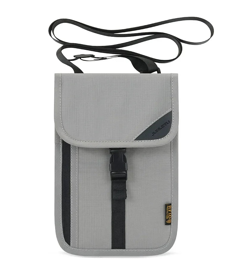 RFID Blocking Neck Wallet & Family Passport Holder Travel Organizer