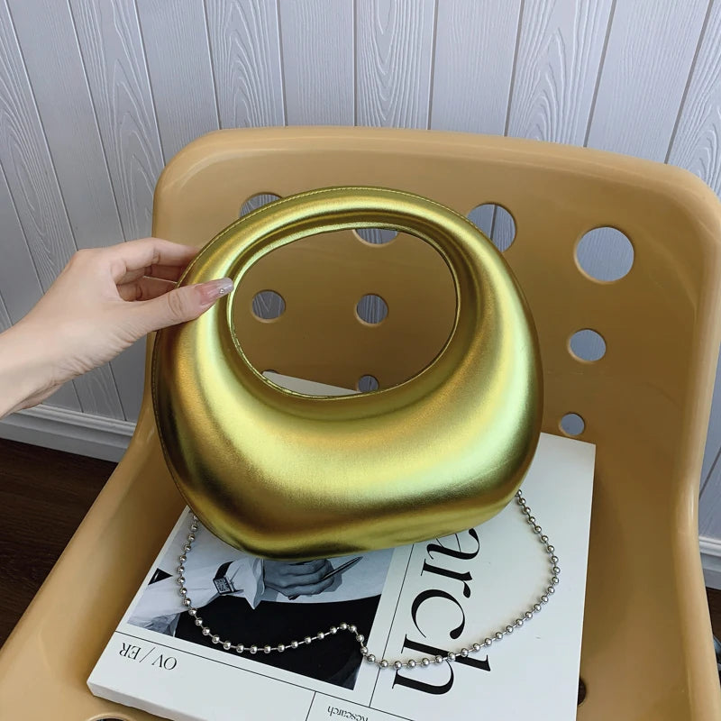 Moods Luxury Evening Clutch Purse Women Round Handle Pu Leather Wrist Bag Wedding Dinner Party