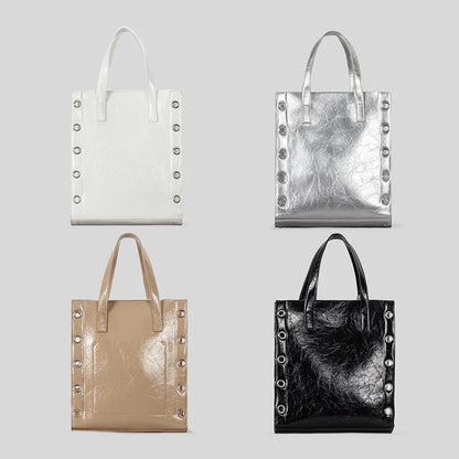 Rivet Buckets Bag Designer Women Handbags Luxury Pu Leather Shoulder Crossbody Bags Punk Small Tote