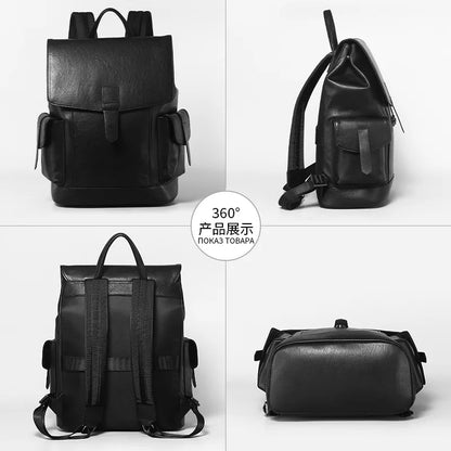 Cowhide Leather Men's Backpack – Large 15" Laptop School & Travel Bag