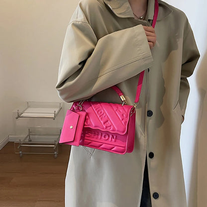 Quilted PU Leather Crossbody Bag with Braided Handle