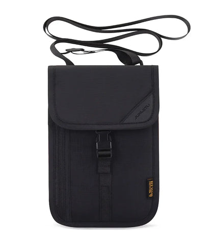 RFID Blocking Neck Wallet & Family Passport Holder Travel Organizer