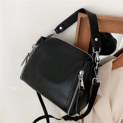 Genuine Leather Handbag Women's Cowhide Shoulder & Crossbody Bag