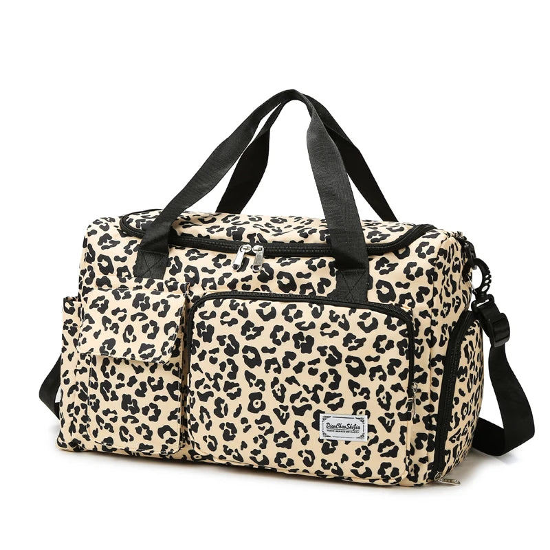Leopard Print Duffle Bag – Large Capacity Sports Travel Bag