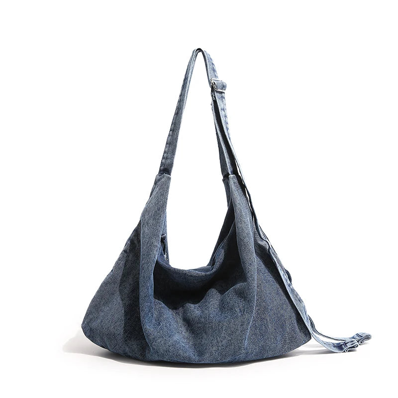 Denim Hobo Bag Women – Large Crossbody Shoulder Shopper