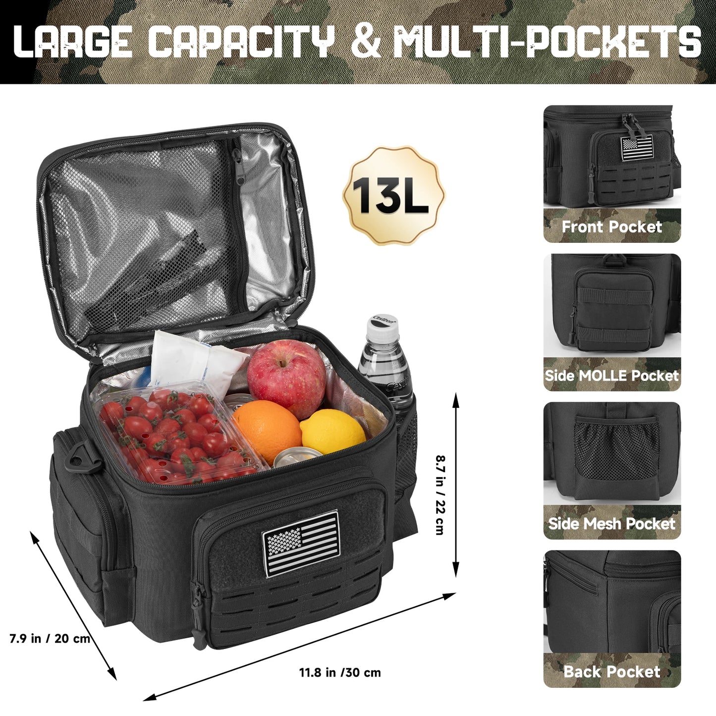 Tactical Insulated Lunch Box Bag for Men