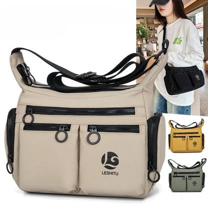 Unisex Water-Resistant Crossbody Sling Bag – Large Capacity Multi-Pocket