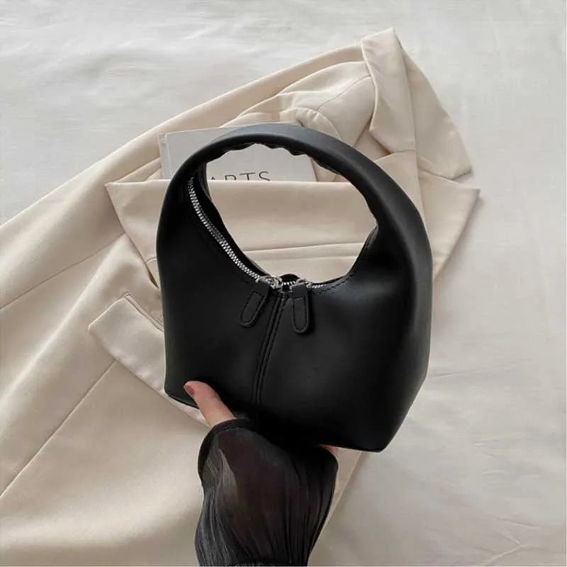 Crescent Hobo Bag – PU Leather Underarm Purse for Women