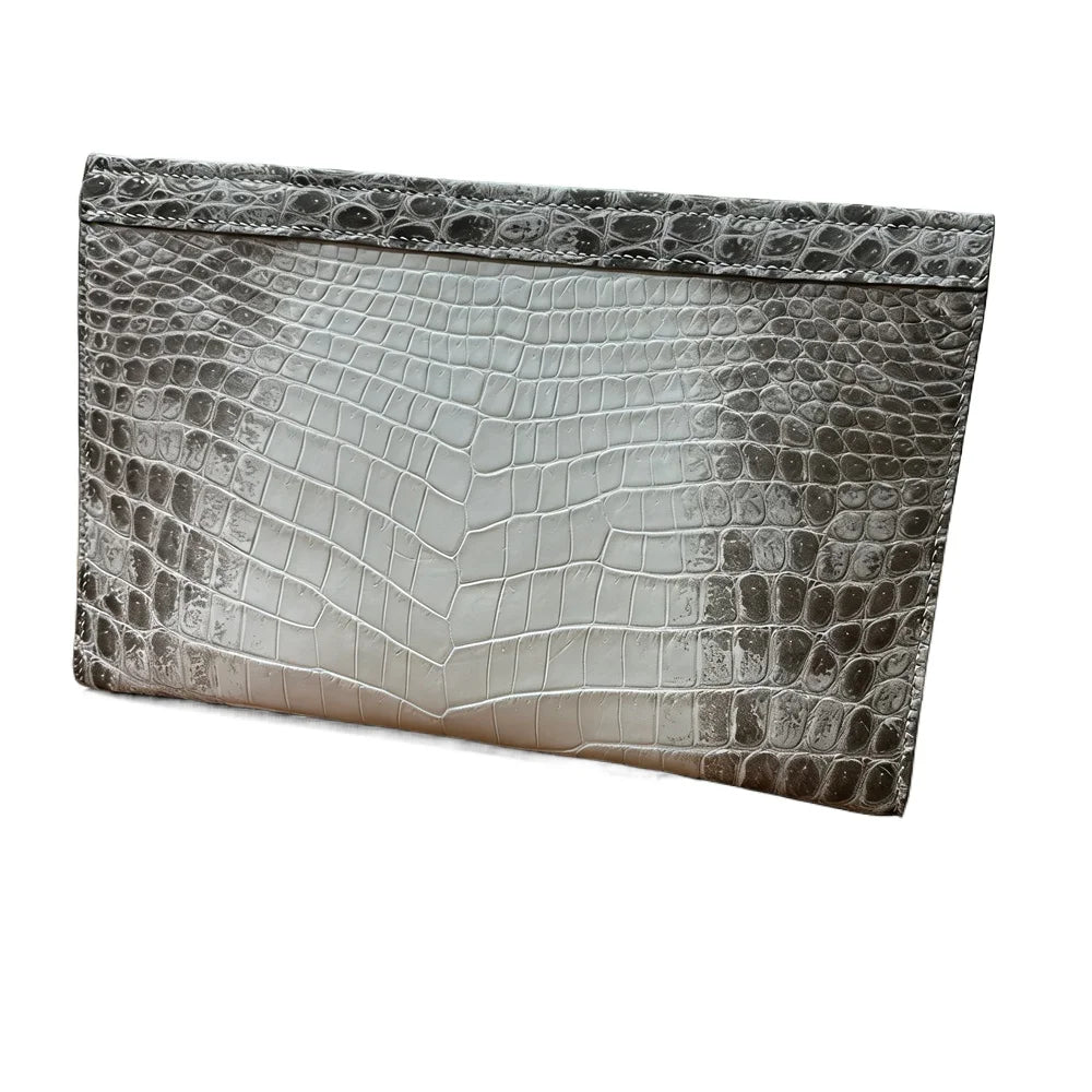 Himalayan Crocodile Leather Wristlet Clutch – Luxury Men's Business Handbag