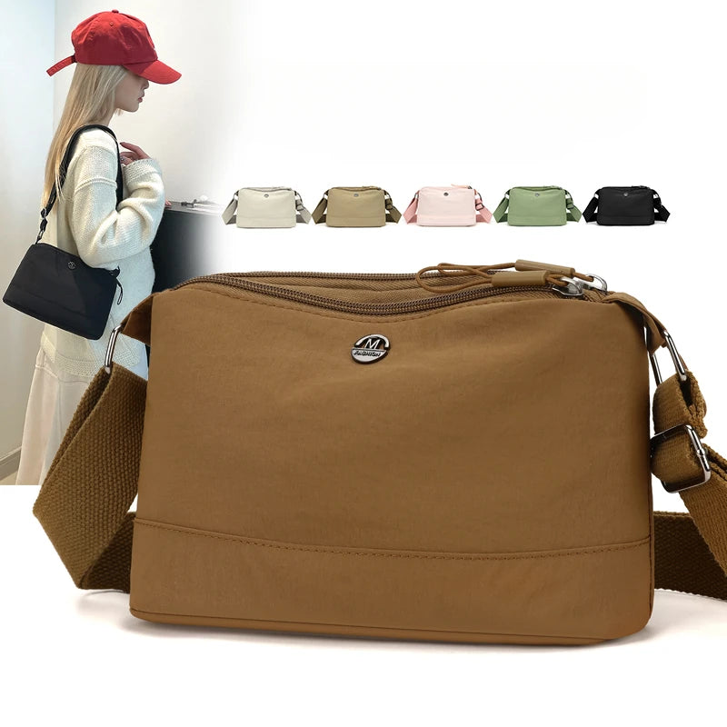 Women's Waterproof Nylon Crossbody Bag Large Capacity