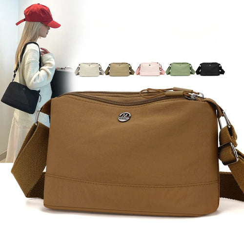 Women's Waterproof Nylon Crossbody Bag Large Capacity