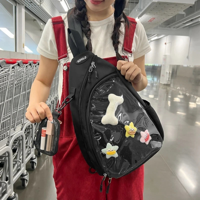Clear Crossbody Sling Bag for Women – Y2K Transparent ITA Bag
