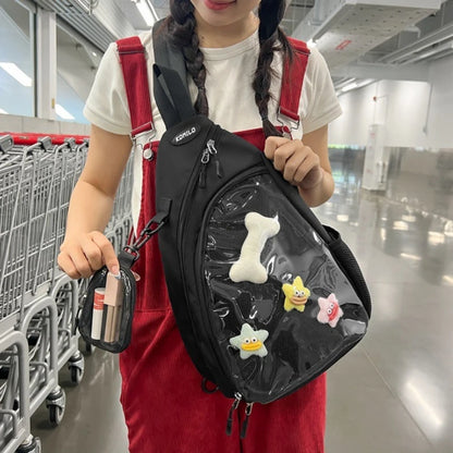 Clear Crossbody Sling Bag for Women – Y2K Transparent ITA Bag