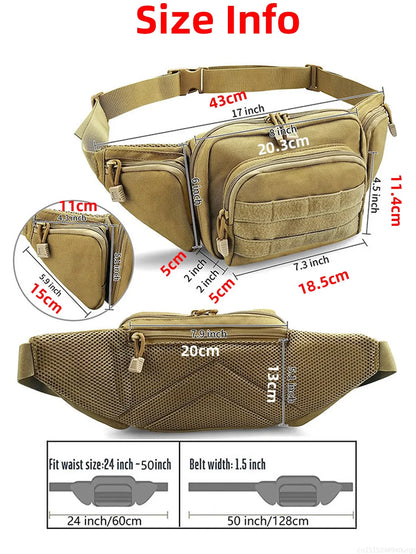 Tactical Waist Pack – Multi-Pocket Fanny Pack for Hiking & Cycling