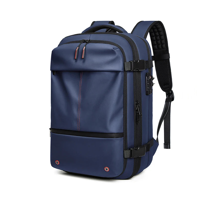 Vacuum Compression Backpack – 17" Laptop, Expandable, Men's Travel