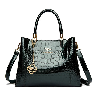 Crocodile Pattern PU Leather Tote Handbag for Women