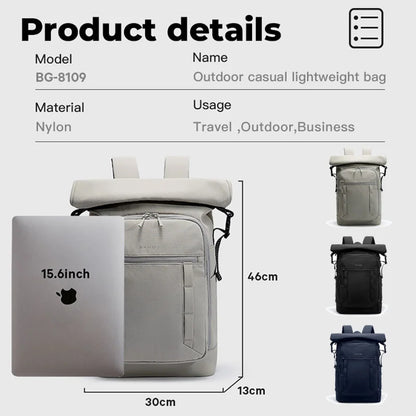 Bange Roll-Top Waterproof Backpack – Expandable 15.6" Laptop Bag for Men