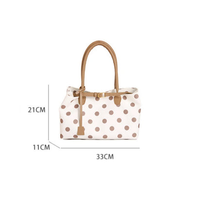 Polka Dot Tote Bag with Belt Strap – Korean Style Commuter Bag
