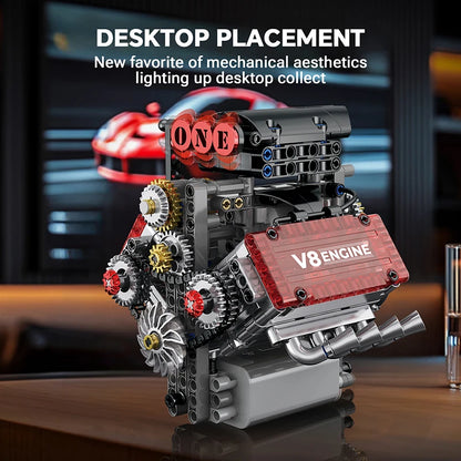 V8 Engine Motorized Building Blocks Set – Technic Model
