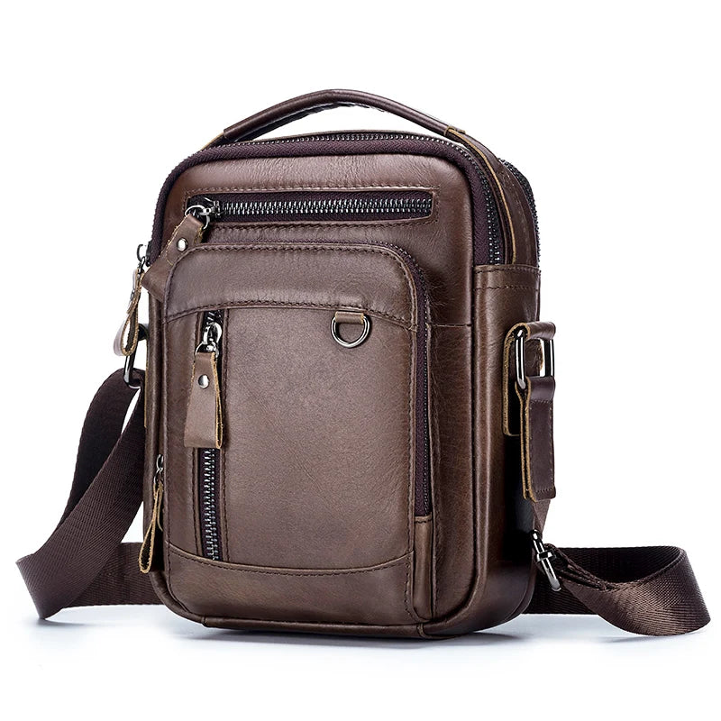 Genuine Leather Messenger Bag for Men – Small Crossbody
