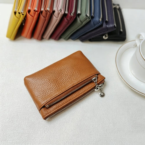 Genuine Leather Zipper Coin Purse for Women