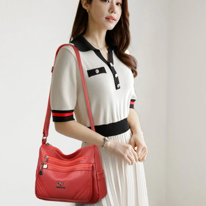 Crossbody Shoulder Bag for Women – Soft PU Leather, Multi-Pocket