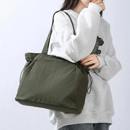Large Drawstring Tote Bag – Women's Casual Shoulder Bag
