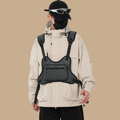 Tactical Chest Rig Bag – Men's Monogram Harness Vest for Streetwear & Techwear