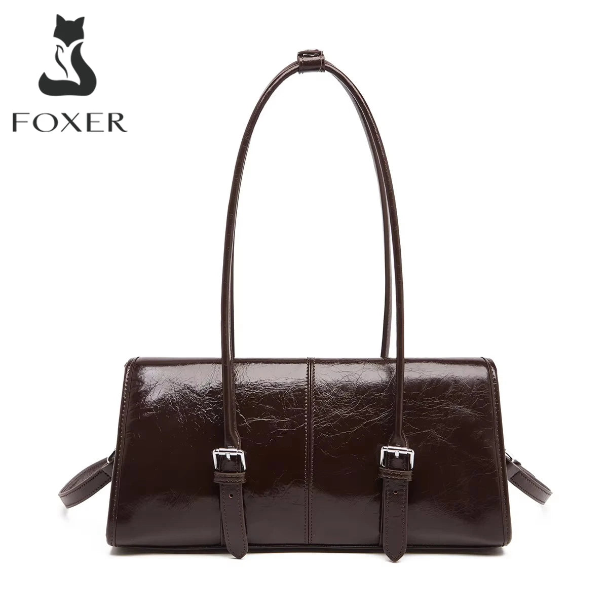Foxer Women S Shoulder Bag Genuine Leather Retro Female Tote Underarm Versatile Large Capacity