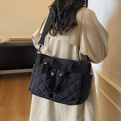 Women's Large Capacity Quilted Shoulder Bag – Multifunctional Commuter Tote