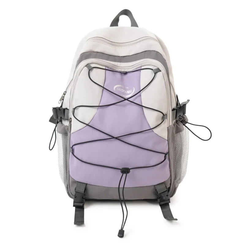 Color Contrast Women's Backpack Large Capacity Laptop Bag