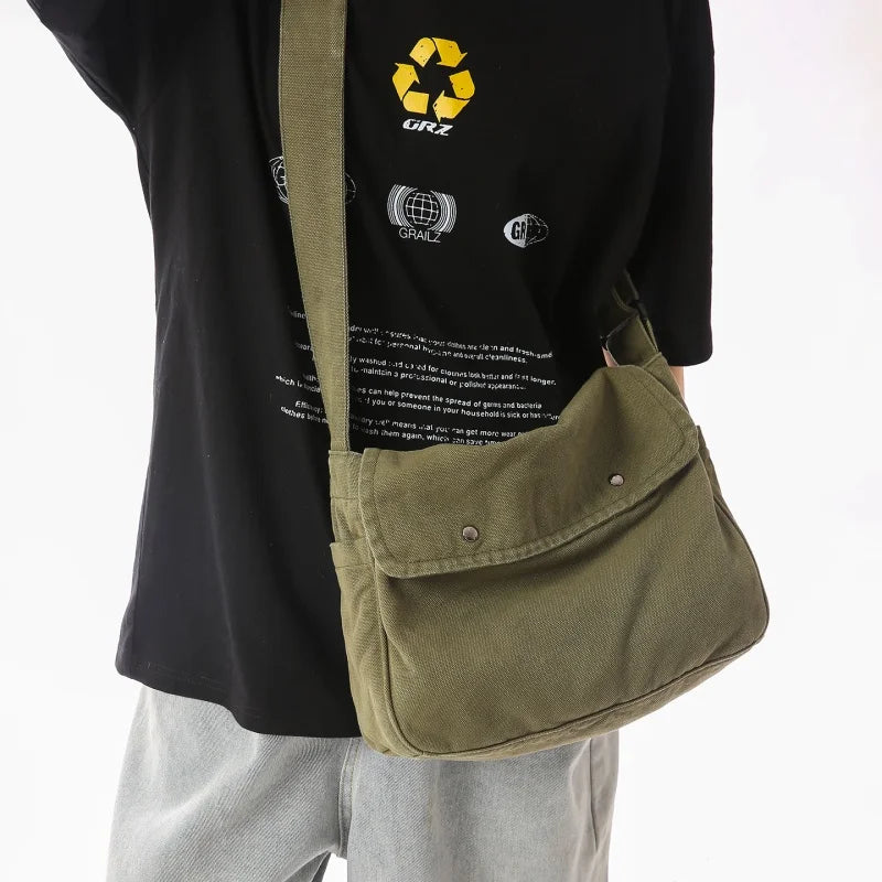 Canvas Crossbody Bag for Women – Vintage Washed Shoulder Hobo