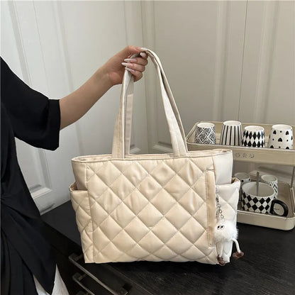 Quilted Tote Bag – Large Padded Shoulder Bag for Women