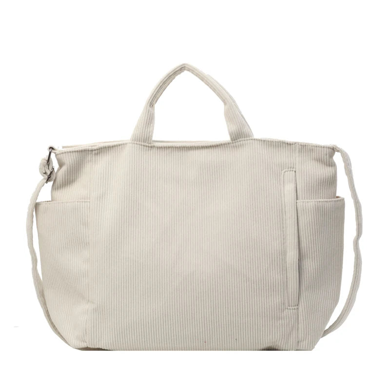 Corduroy Tote Bag for Women – Large Capacity Shoulder & Crossbody