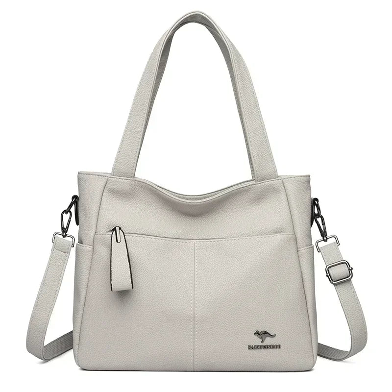 Leather Tote Shoulder Bag for Women – Large Crossbody Handbag