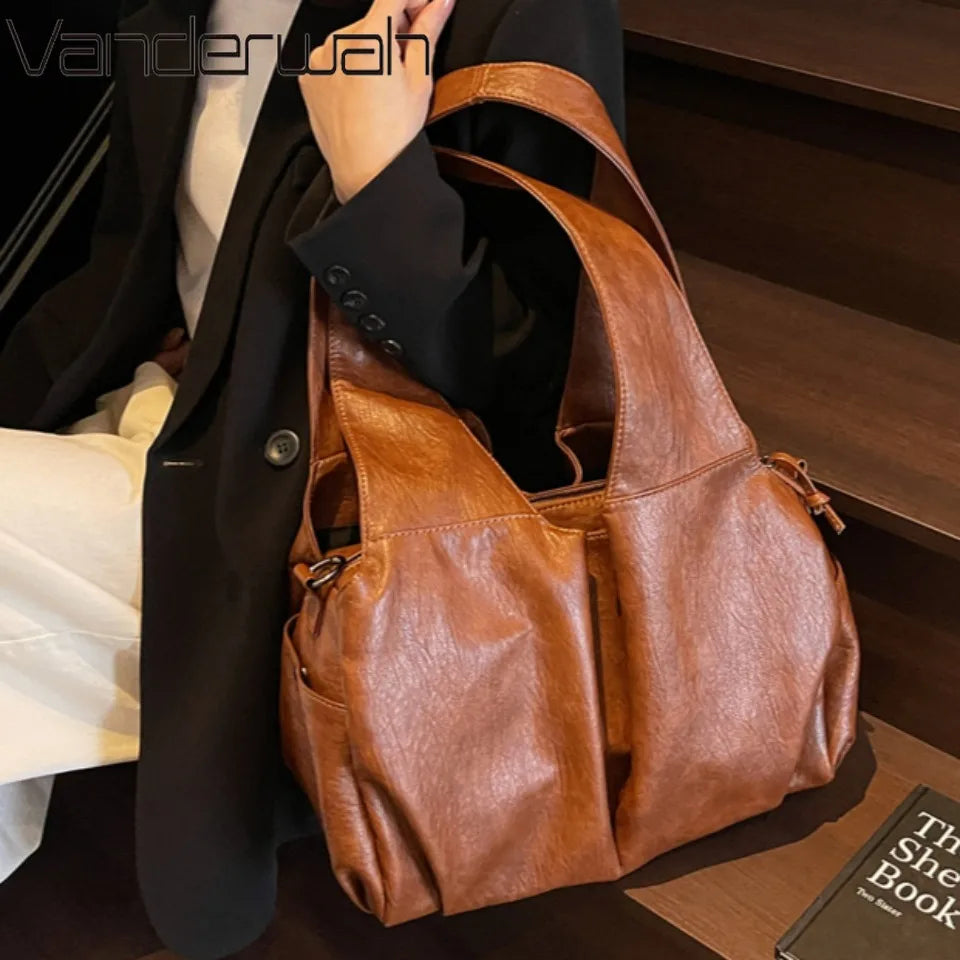 Soft PU Leather Hobo Bag – Women's Crossbody Shoulder Handbag