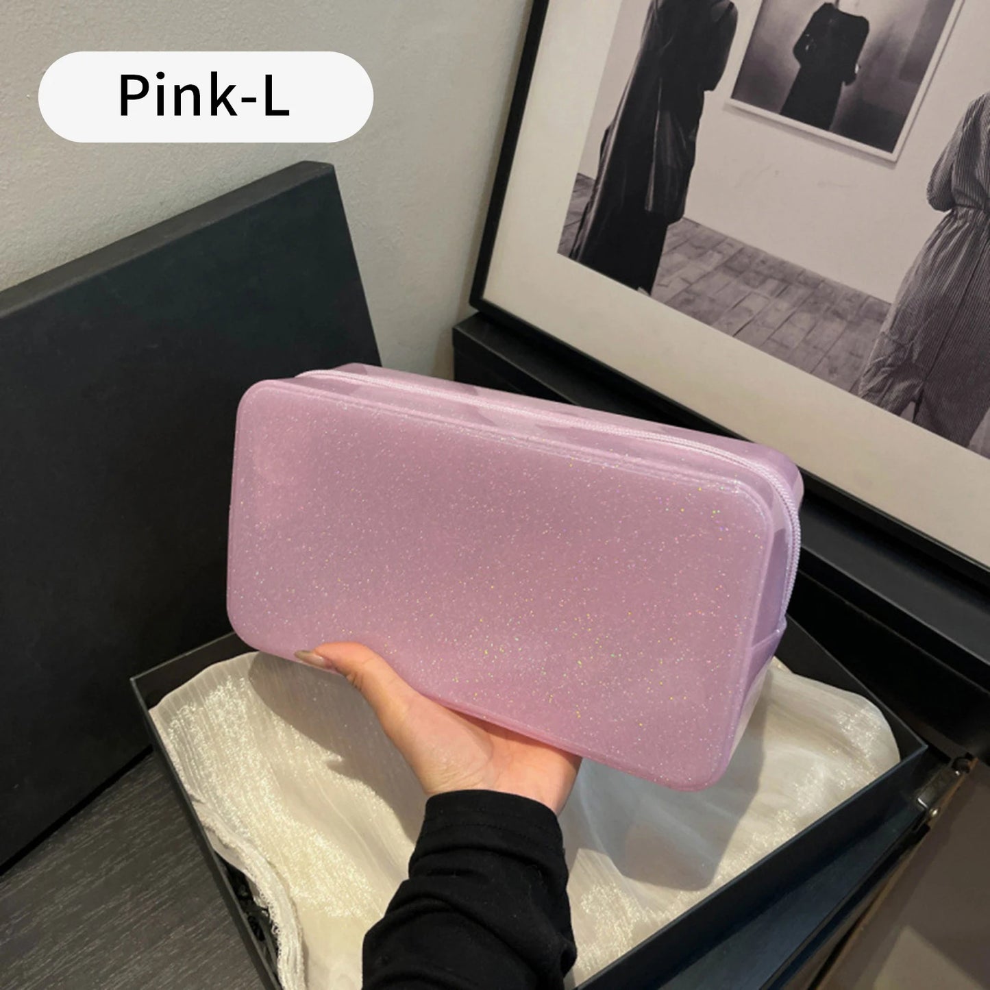 Large Capacity Waterproof Cosmetic Bag – PVC Travel Toiletry Organizer