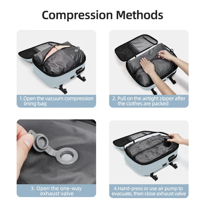 Vacuum Compression Travel Backpack 16" – Laptop & USB Charging