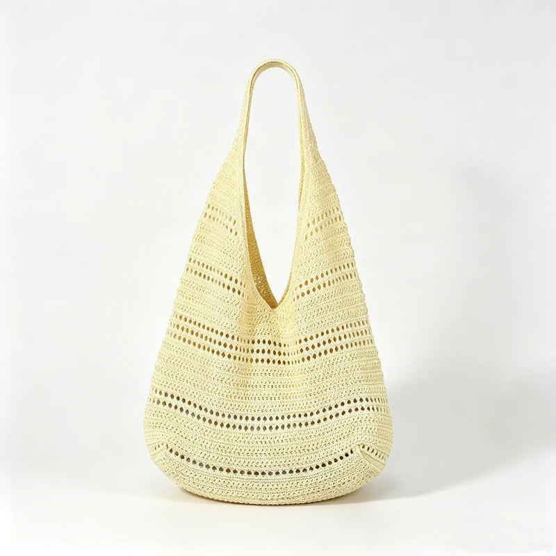 Hollow Woven Tote Bag for Women – Korean Beach Shoulder Bag