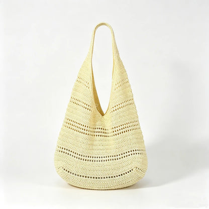 Hollow Woven Tote Bag for Women – Korean Beach Shoulder Bag