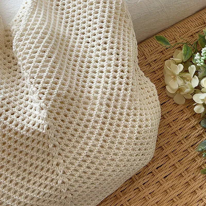 Women's Large Crochet Tote Bag – Hollow Knit Shoulder Handbag