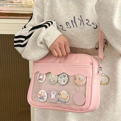 Harajuku Ita Bag for Women – Transparent PU Crossbody Bag