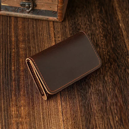 Vintage Genuine Leather Wallet & Coin Purse with Cable Organizer