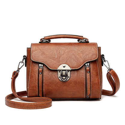 Crossbody Bag for Women – Vintage PU Leather Flap Satchel Purse