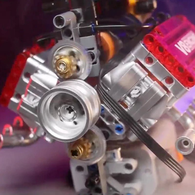 V8 Engine Motorized Building Blocks Technical Model Set