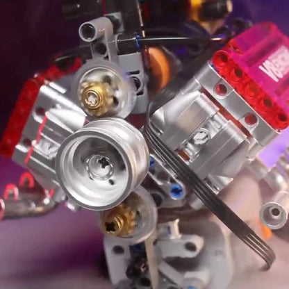 V8 Engine Motorized Building Blocks Technical Model Set