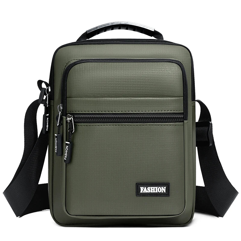 Men's Oxford Shoulder Bag – Multi-Pocket Messenger Handbag